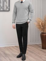 بافت یقه هفت طوسی روشن ملانژ sh405