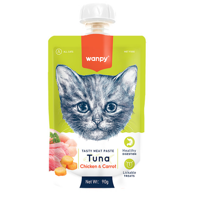 پودینگ گربه‌ی ونپی با طعم ماهی تن و مرغ و هویج / Wanpy cat pudding with tuna and chicken and carrot flavor