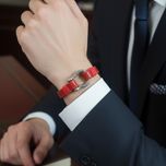 دستبند چرم طبیعی مردانه بند باریک برسانو مدل آریانا کد 4622
