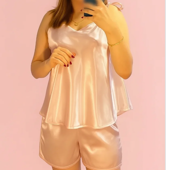 تاپ شلوارک ساتن کلوشS02