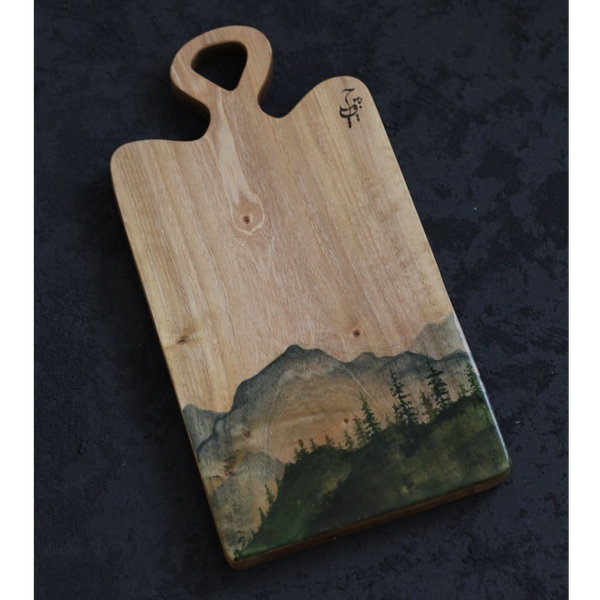 تخته سرو چوب طبیعی با نقاشی آبرنگ