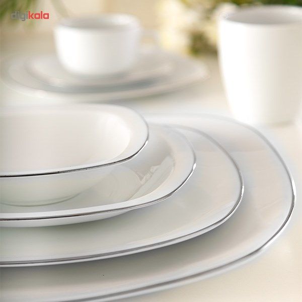 سرویس چینی 27 پارچه غذاخوری چینی زرین ایران سری کواترو مدل سمن درجه عالی