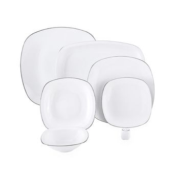 سرویس 27 پارچه غذاخوری چینی زرین ایران سری کواترو مدل سمن درجه یک