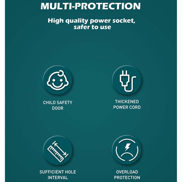 چندراهی برق الدینیو مدل SC3416 | فست شارژ 65 وات، 3 پریز + 4 پورت USB + Type-C