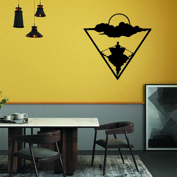 استیکر مدل چوبی طرح قایق کد S57