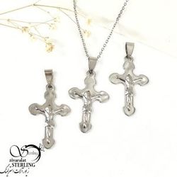 پلاک استیل صلیب وسط مسیح کد 8002