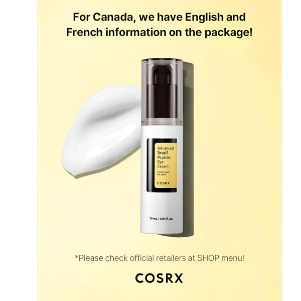 کرم دور چشم حلزون و پپتاید کوزارکس cosrx advanced snail peptide eye cream