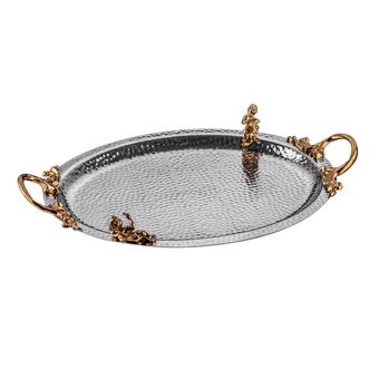 سینی بیضی گلدکیش مدل آنجل سایز بزرگ کد GK806103