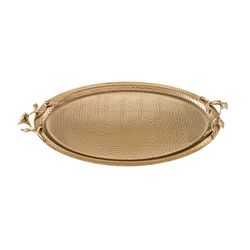 سینی بیضی گلدکیش مدل استیل گلد سایز بزرگ کد GK807101