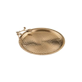 پیش دستی گرد گلدکیش مدل استیل گلد کد GK807107