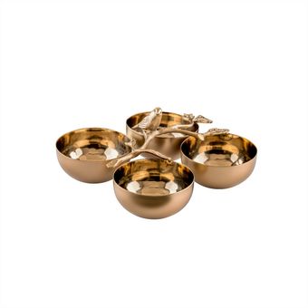 اردوخوری چهارتایی گلدکیش مدل استیل گلد  کد GK807120