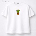 تیشرت باکسی 100٪ پنبه طرح کاکتوس | کد 1370