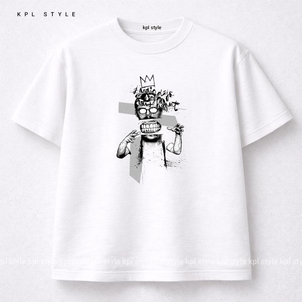 تیشرت باکسی 100٪ پنبه طرح انتزاعی | پارچه بادوام | کد 1431