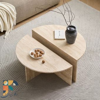 "ست میز جلومبلی سنگی Titanدو تکه کامل شونده، طراحی مینیمال و خاص"