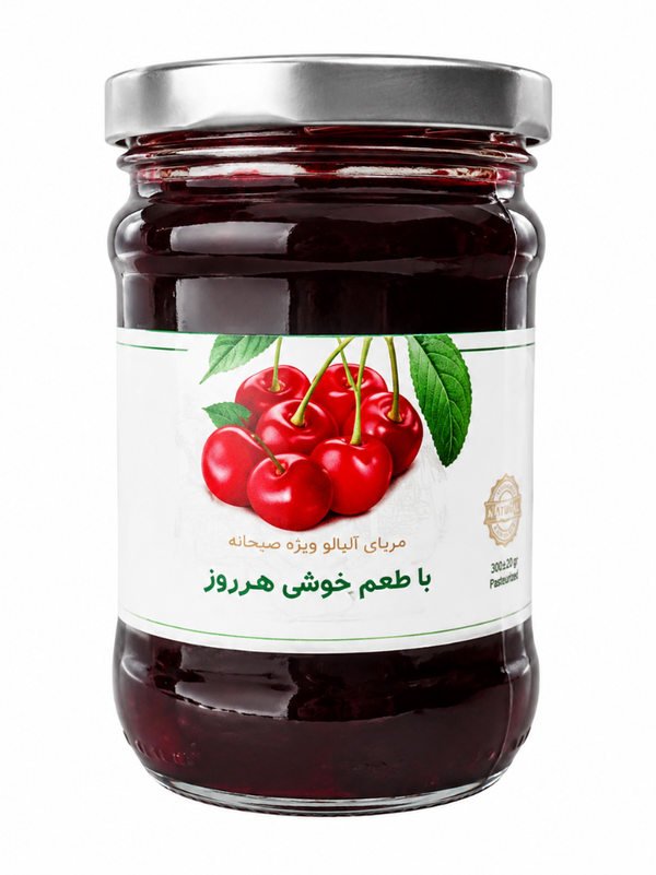 مرباآلبال شیشه ای 280 گرم خونگی 12 عددی