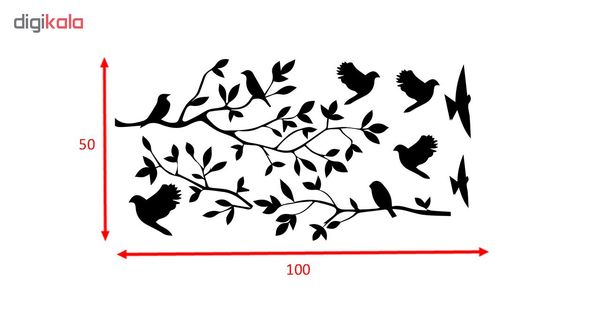 استیکر دیواری صالسو آرت طرح black flying birds az