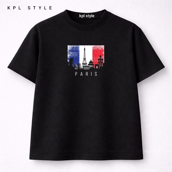 تیشرت Paris قواره باکسی | %100 پنبه گرم بالا کد 1266