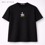 تیشرت باکسی 100٪ پنبه با چاپ مینیمال | کد 1332