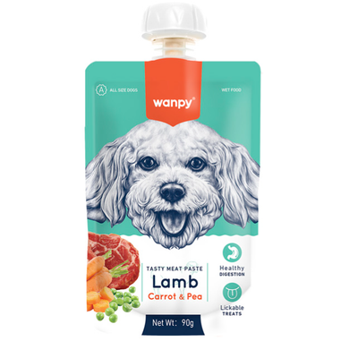 پودینگ سگ ونپی با طعم بره ، هویج و نخود فرنگی / Wanpy dog pudding with lamb & peas & carrot flavor