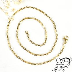 گردنبند (زنجیر) استیل مربعی کد 8227
