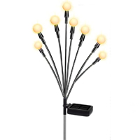 چراغ خورشیدی باغچه مدل گل شب تاب | ضد آب با 8 LED | فروشگاه شاپینو