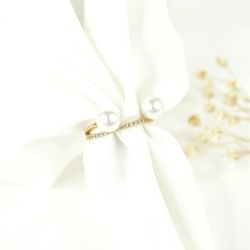 انگشتر مرواریدی طرح فانتزی کد 8263