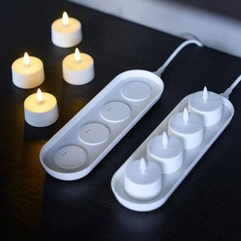 شمع وارمر LED ایکیا سری SKATGAS بهمراه شارژر 4 عددی