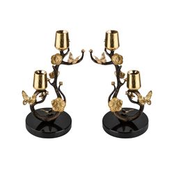 شمعدان دوتایی گلدکیش طرح دلاریس کد GK834054