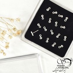 پیرسینگ بینی نقره بینهایت ایتالیای کد 8382