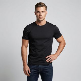 تی‌شرت آستین کوتاه مردانه مدل یقه گرد ساده basic 