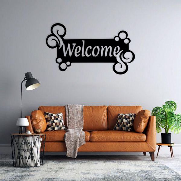 استیکر دیواری طرح welcome کد 007