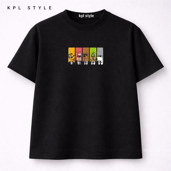 تیشرت یقه گرد طرح Pluto & Friends | قواره باکسی | جنس پنبه خالص گرم بالا کد 1269