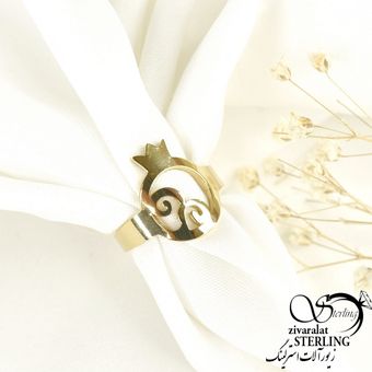 انگشتر یلدایی استیل طرح انار طرحدار کد 8519