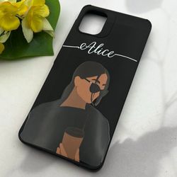 قاب گوشی Galaxy A06 سامسونگ سیلیکونی طرح مینی مالیستی Alice مشکی کد 85554