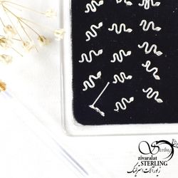 پیرسینگ نقره بینی طرح مار ساخت ایتالیا کد 8563