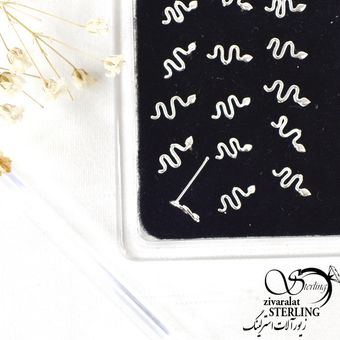 پیرسینگ نقره بینی طرح مار ساخت ایتالیا کد 8563