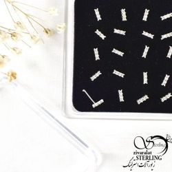 1پیرسینگ نقره بینی مستطیلی عیار925 کد 8565