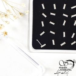 پیرسینگ نقره مستطیلی عیار925 کد 8656