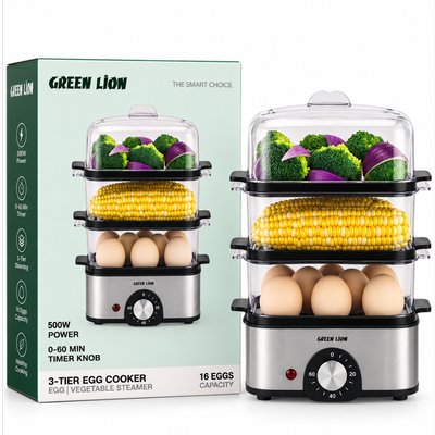 بخارپز گرین لاین مدل 3-TIER EGG COOKER