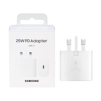 شارژر دیواری سه پین SAMSUNG 25W ch-hi+ TA800 ( فست و PD) سفید DST ( شش ماهه شرکتی)