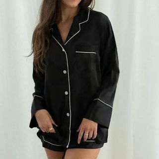 بلوز شلوارک satin balck