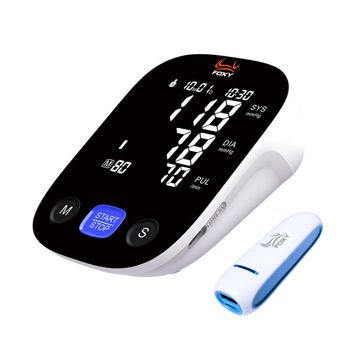 فشارسنج بازویی دیجیتال فوکسی مدل BLACK با حافظه بالای 99 رکورد، قابلیت اعلان صوتی، تشخیص آریتمی، نمایش میانگین نتایج و همراه پاو