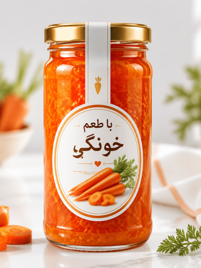 مربا هویج 620 گرم شیشه ای خونگی 6 عددی