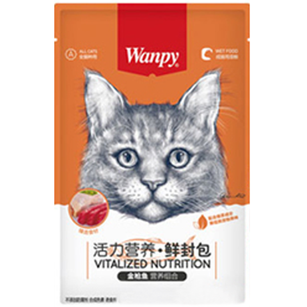 پوچ گربه‌ی ونپی با طعم مرغ و ماهی تن / Wanpy cat pouch with chicken and tuna flavor