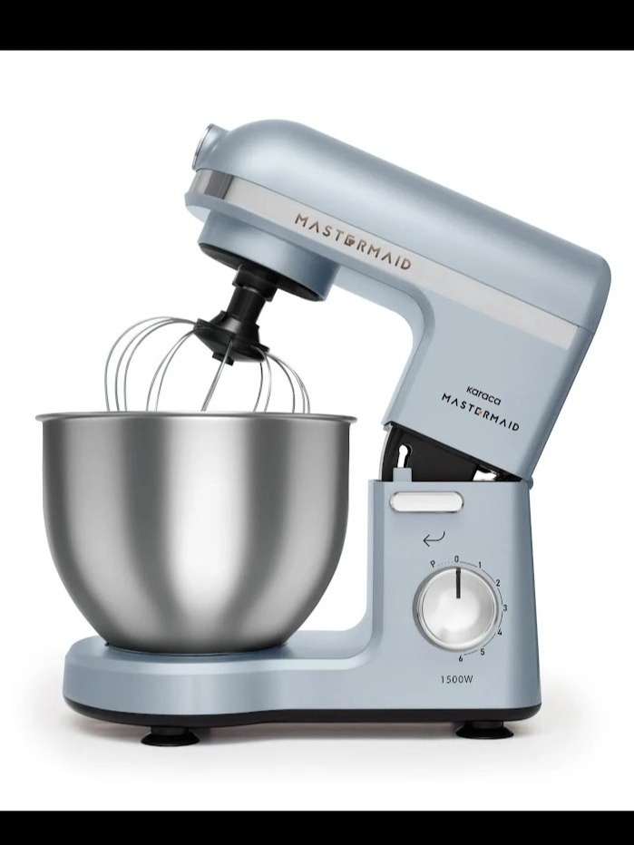 همزن (میکسر) و خمیرزن دو بازویی کاراجا ترکیه ای اورجینال مسترمید شف پرو  آبی آسمانی 1500 وات 5 لیتر Karaca Mastermaid Chef Pro