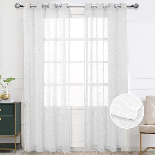 پرده تیکو دکو مدل کتان شفاف افکت دار شش چین سایز 225x280 سانتی متر