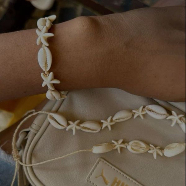 گردنبند و دستبند صدف ستاره