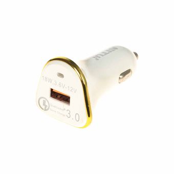 شارژر فندکی فست تک پورت NITU 18W مدلNT-CC802F همراه با کابل اندروید -سفید (گارانتی 18 ماه تعویض نیکان همراه)