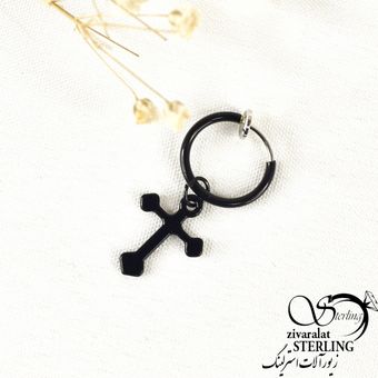 پیرسینگ صلیب مدل فیک برند استیل کد 8726