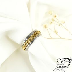 انگشتر استیل کارتیه متحرک کد 8749